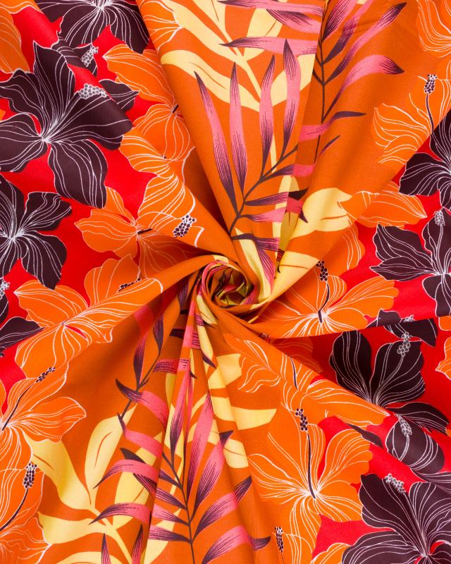 Polynesian fabric MANAVA Orange - Tissushop